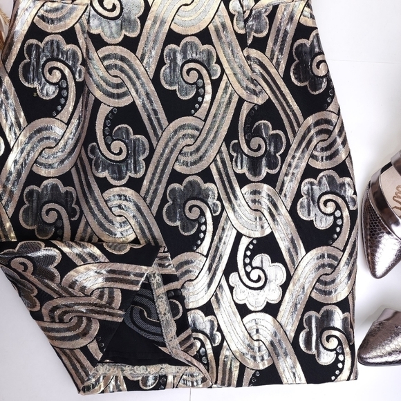 Lilly Pulitzer Black Gold Silver Beaded Halter Top Strappy Back Dress Sz… - Picture 6 of 14